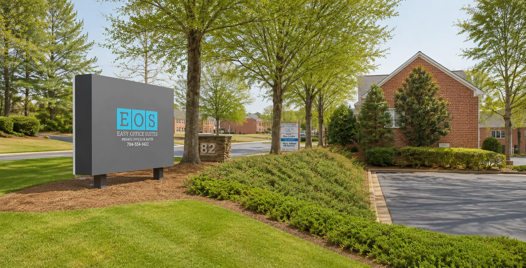 Easy Office Suites monument sign - private offices for rent in Athens GA